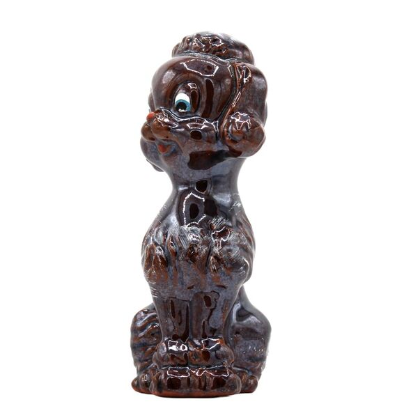 Vintage Japan Brown Poodle Figurine 4.5” Hand Painted Ceramic Redware Terracotta - Picture 3 of 7